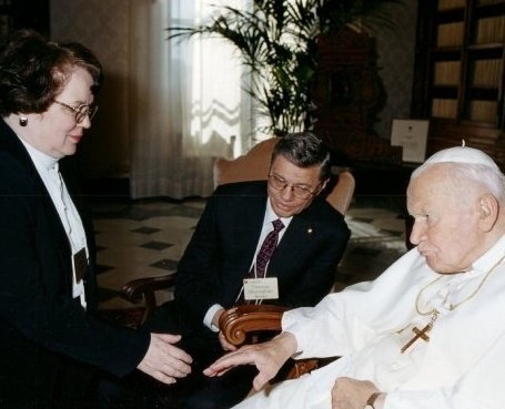 Kathy with Pope John Paul II