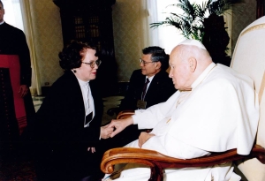 Kathy with Pope John Paul II